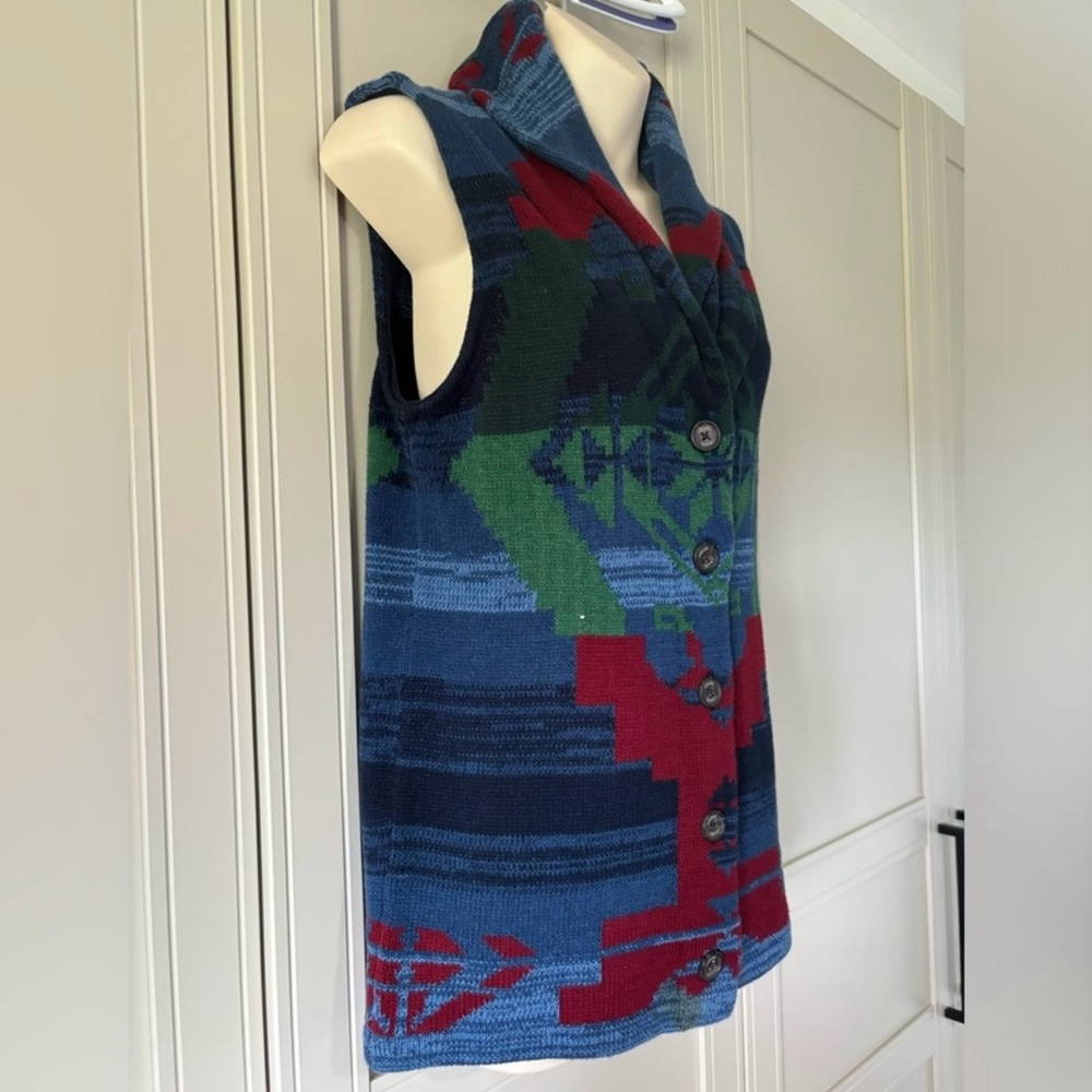 Chaps Multicolor Button-Up Vest - Picture 3 of 3